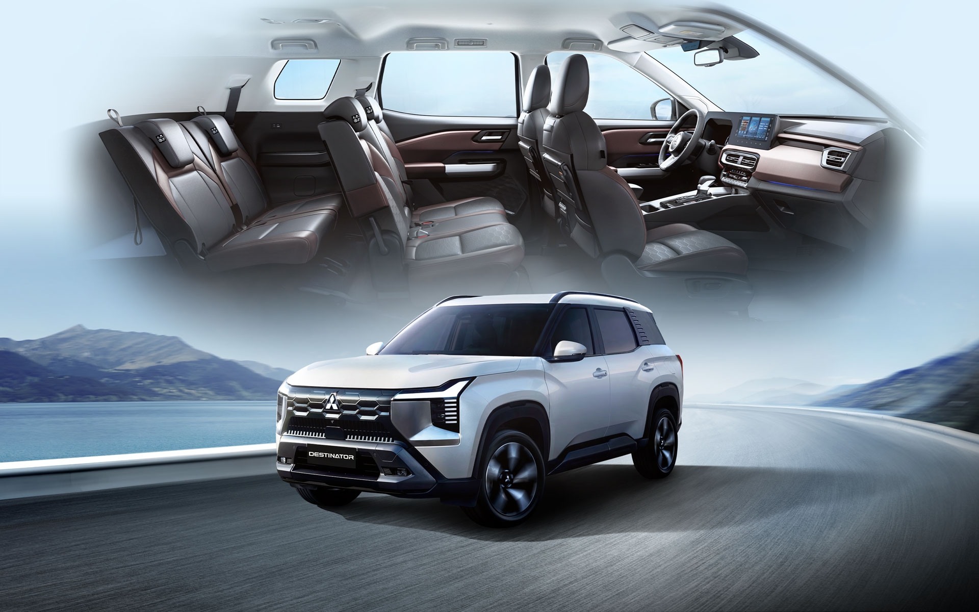 Nội thất ba hàng ghế và ngoại thất Mitsubishi Destinator